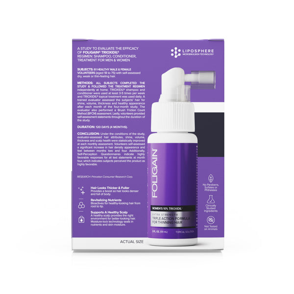 FOLIGAIN Triple Action Complete Formula For Thinning Hair For Women with 10% Trioxidil - FOLIGAIN CH