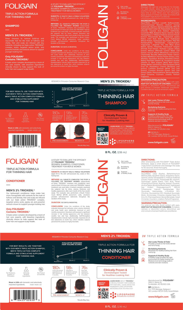 FOLIGAIN Hair Growth Shampoo + Conditioner Kit For Men - FOLIGAIN CH