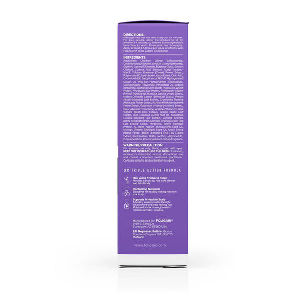 FOLIGAIN Triple Action Shampoo For Thinning Hair For Women with 2% Trioxidil - FOLIGAIN EU