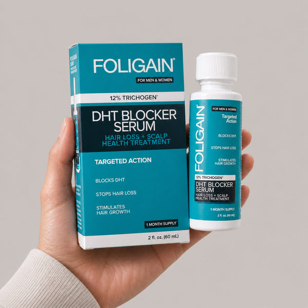 Siero FOLIGAIN® per la ricrescita dei capelli con blocco DHT e 12% TRICHOGEN®