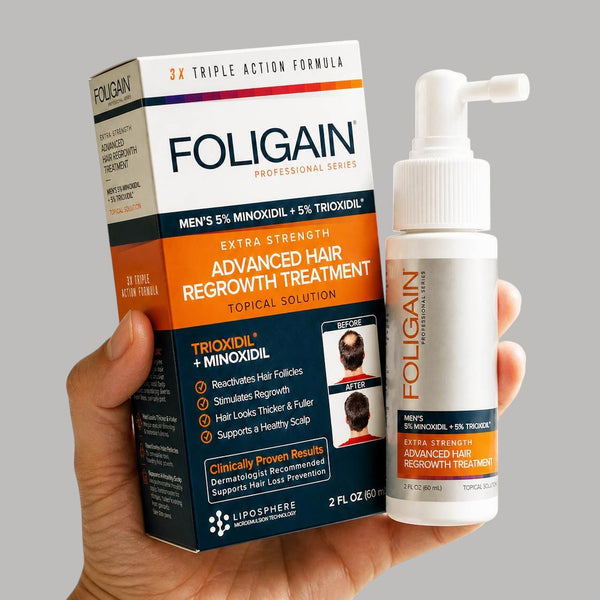 FOLIGAIN® Fortgeschrittener Haarwuchs für Männer Minoxidil 5% + TRIOXIDIL® 5%