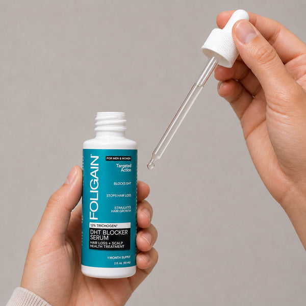 Siero FOLIGAIN® per la ricrescita dei capelli con blocco DHT e 12% TRICHOGEN®