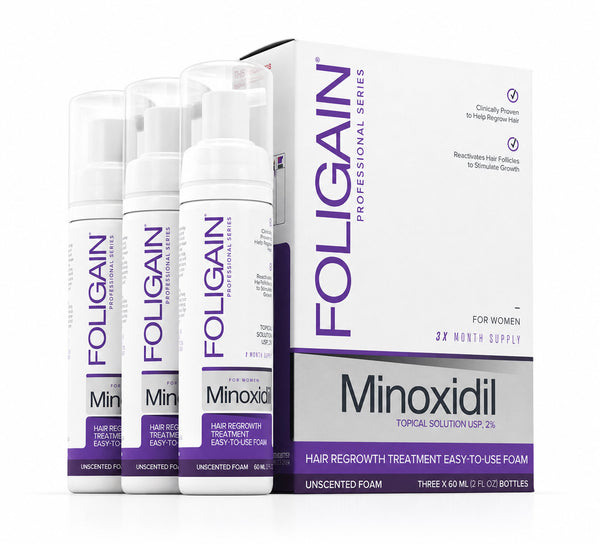 FOLIGAIN® Minoxidil 2% Haarwuchs-Schaum für Frauen, 3-Monats-Vorrat