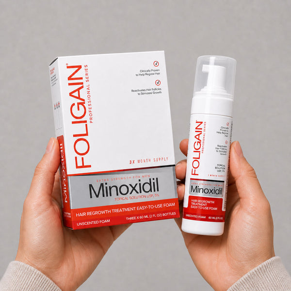 FOLIGAIN® Minoxidil 5% Haarwuchs-Schaum für Männer 3-Monats-Vorrat