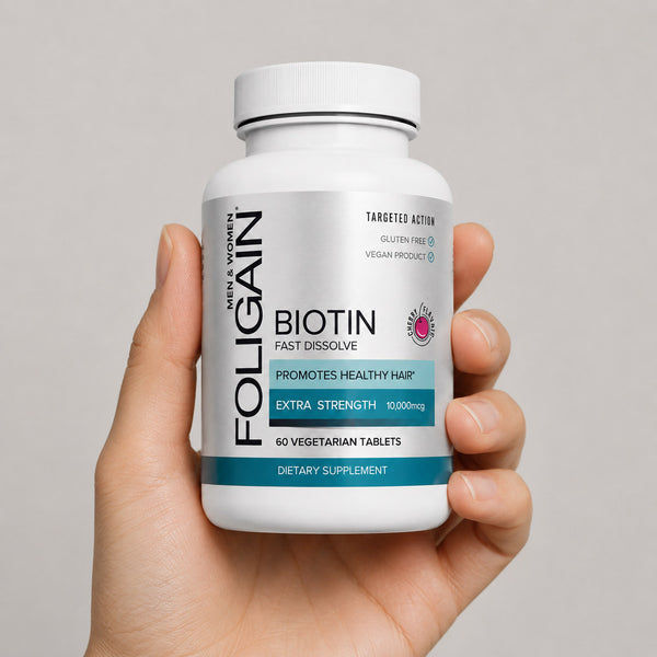 Complément de Biotine FOLIGAIN® pour des cheveux d'apparence plus saine (dissolution rapide)