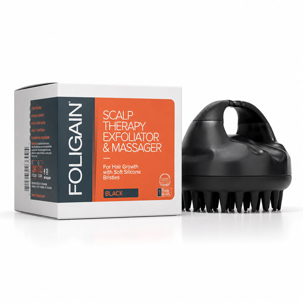 Exfoliant et masseur pour cuir chevelu FOLIGAIN® en noir