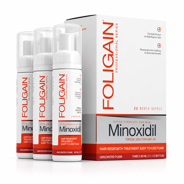FOLIGAIN® Minoxidil 5% Haarwuchs-Schaum für Männer 3-Monats-Vorrat