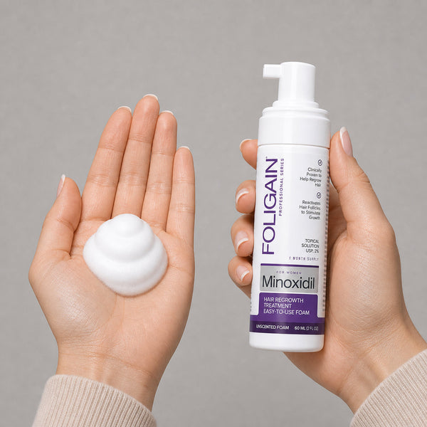 FOLIGAIN® Minoxidil 2% Haarwuchs-Schaum für Frauen, 3-Monats-Vorrat