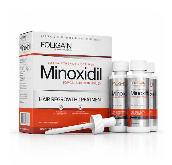 FOLIGAIN® Minoxidil 5% Haarwuchs-Behandlung für Männer, 3-Monats-Vorrat