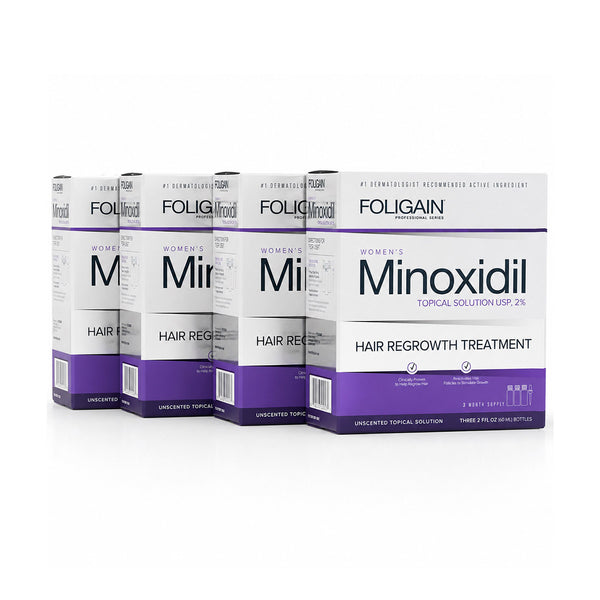 FOLIGAIN® Minoxidil 2% Haarwuchsmittel für Frauen 12-Monats-Vorrat
