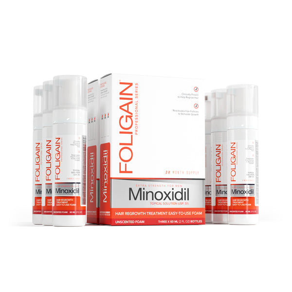 FOLIGAIN® Minoxidil 5% Schaum zur Haarwiederherstellung für Männer 6-Monats-Vorrat