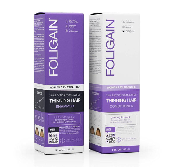 FOLIGAIN Kit Shampoo + Balsamo per la Crescita dei Capelli da Donna