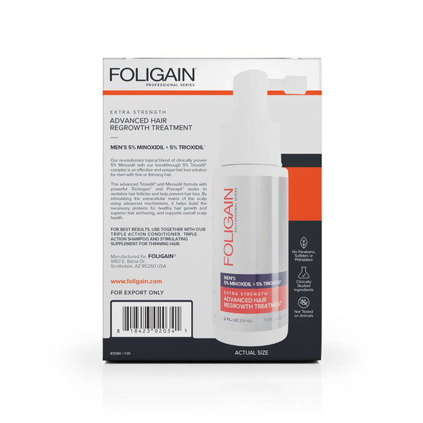 FOLIGAIN Advanced Hair Regrowth For Men Minoxidil 5% + Trioxidil 5% - FOLIGAIN EU