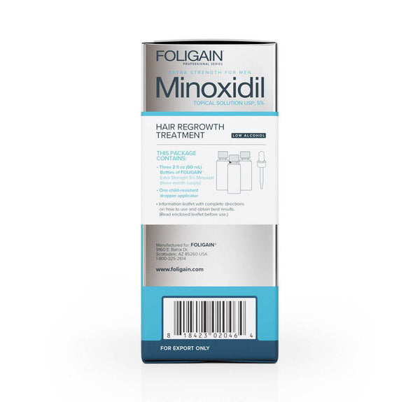 FOLIGAIN Low Alcohol Minoxidil 5% Hair Regrowth Treatment For Men 12 Month Supply (Standalone) - FOLIGAIN CH