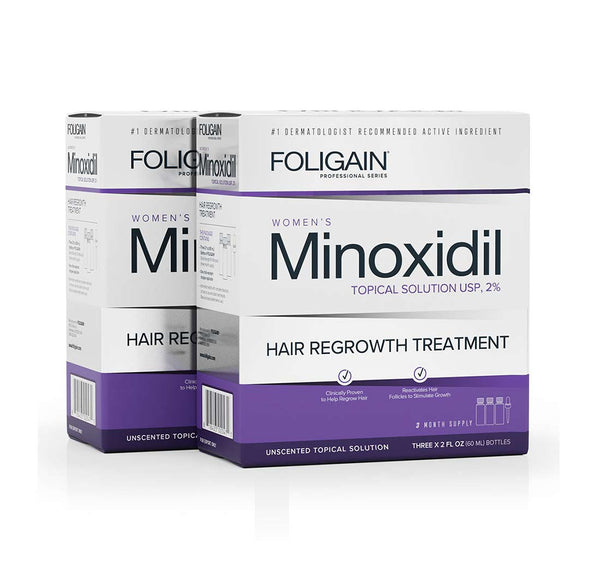 FOLIGAIN Minoxidil 2 % Haarwuchsbehandlung für Frauen, 6-Monatspackung