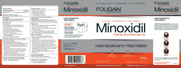 FOLIGAIN Minoxidil 5 % Haarwuchsbehandlung für Männer, 12-Monatspackung